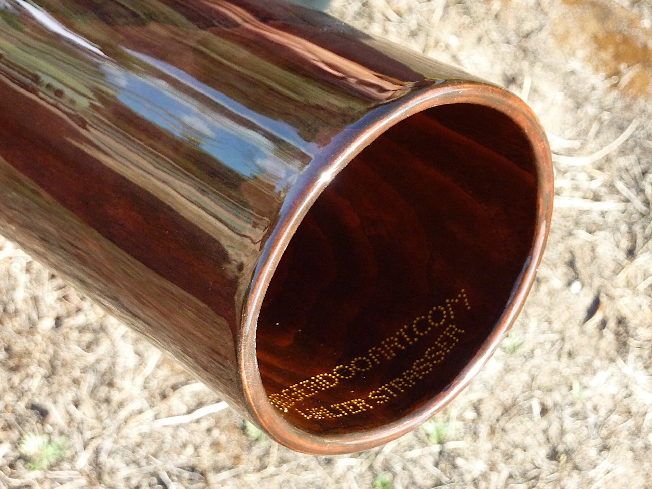 Original Woodslide Didgeridoo, Holz: Esche, Design gebeizt, Ansicht Bellend. Tonlagen: E - C, Bestell-Nr. 103   |   Original Woodslide Didge, Wood: Ash, Design: stained, View: Bellend. Pitches: E -C Order No. 103